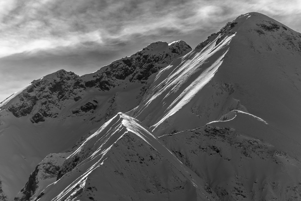 Landschaftsfotografie, Berg Schwarz/Weiß