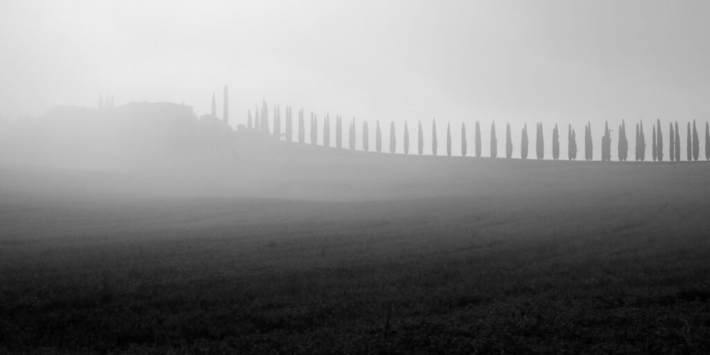 Roland Seichter Fotografie - Toscana nella nebbia - Fotografie einer Toskanischen Landschaft mit der Agriturismo Poggio Covili, Variante 2