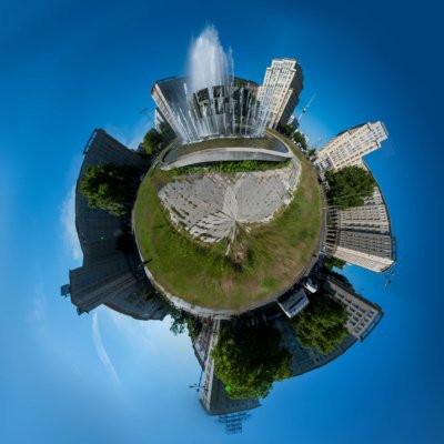 Roland Seichter Fotografie - Fotowettbewerbe - 360° Panorame des Strausberger Platzes in Berlin in einer Polarkoordinaten-Ansicht verarbeitet