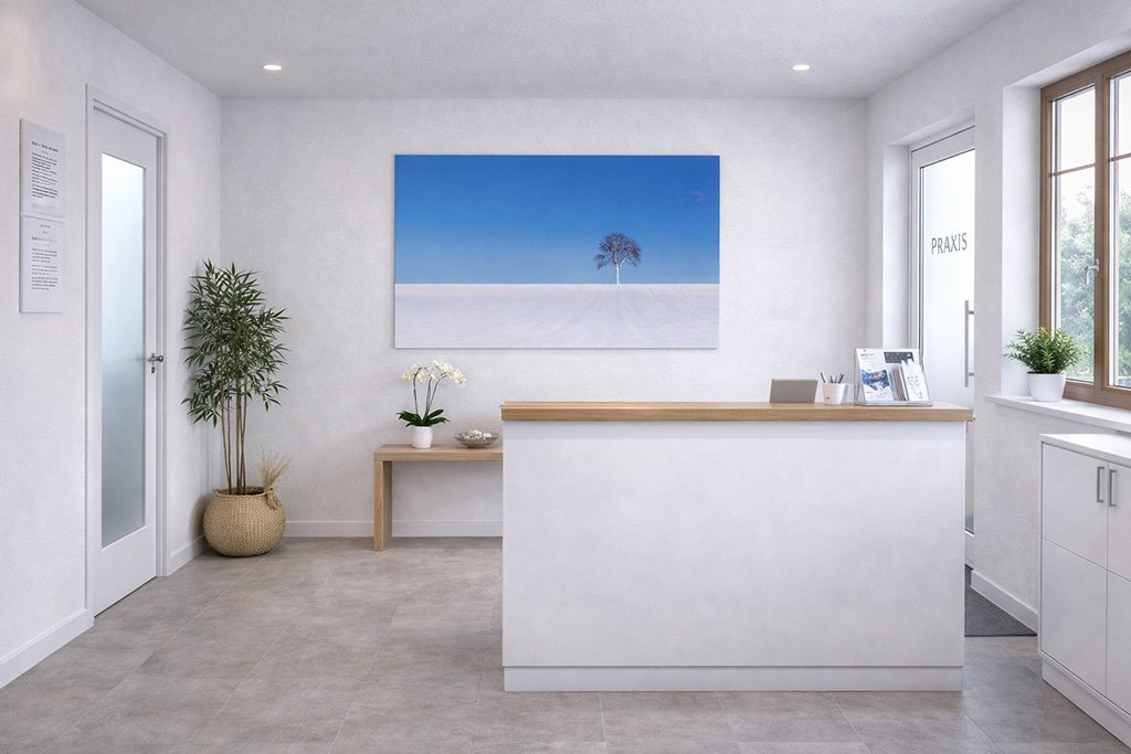 Minimalistisches Praxisbild in Galeriequalität für moderne Praxisräume in Kempten
